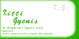 kitti gyenis business card
